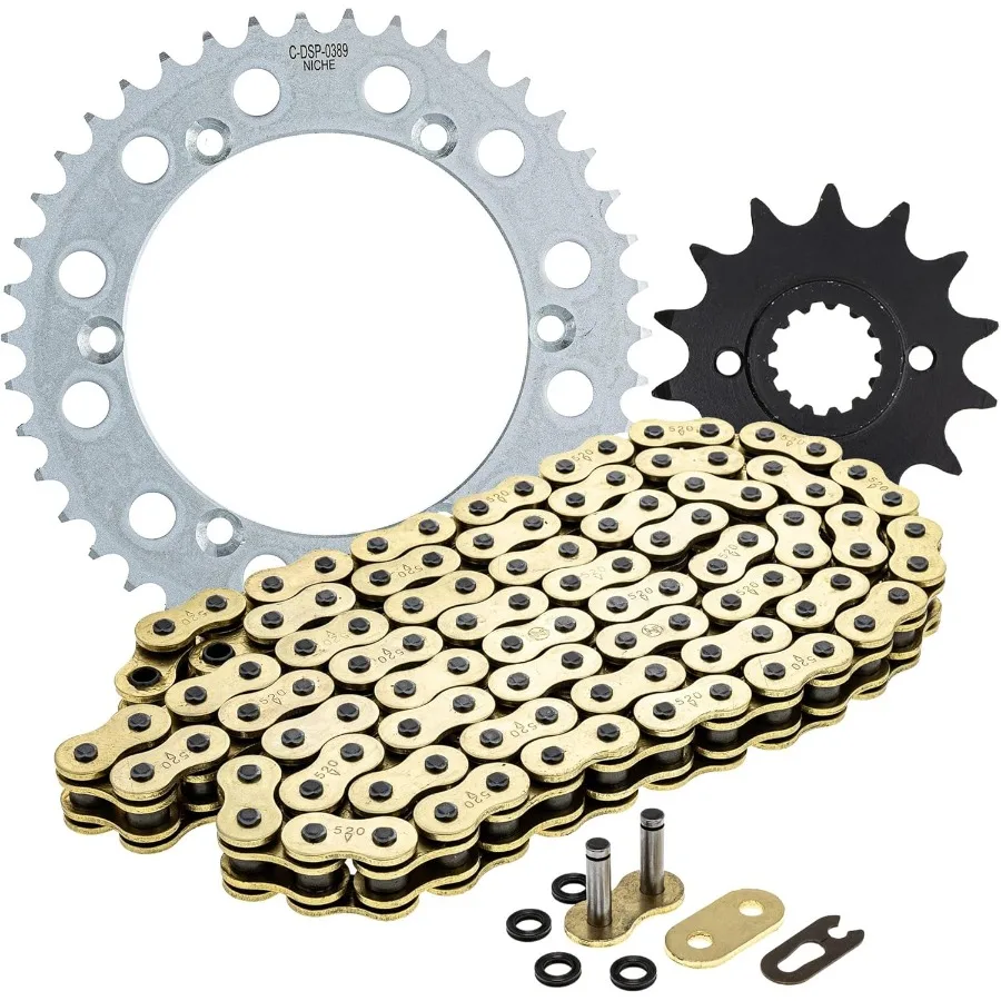 Drive Sprocket Chain Combo for Kawasaki KLX250 Front 14 Tooth Rear 42 Tooth 520 XRing 106 Links Suitable for OffRoad Motorcycle
Drive Sprocket Chain Combo for Kawasaki KLX250 Front 14 Tooth Rear 42 Tooth 520 XRing 106 Links Suitable for OffRoad Motorcycle