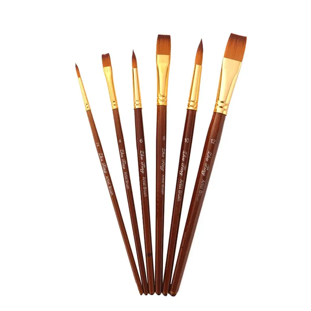 6 Pcs Paint Brush Double Color Nylon Hair Drawing for Watercolor Oil Student Miniature Detail Crafts
6 Pcs Paint Brush Double Color Nylon Hair Drawing for Watercolor Oil Student Miniature Detail Crafts