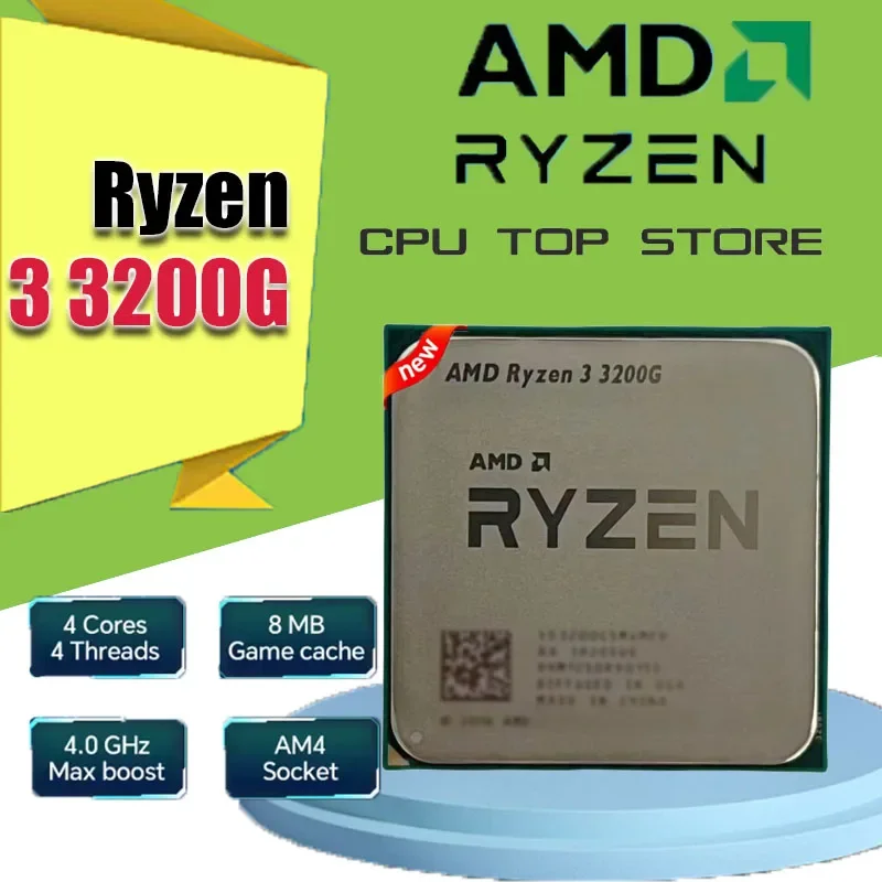 AMD Ryzen 3 3200G R3 3200G AM4 CPU 4 Core 4 Thread 3.6GHz 4MB L3 Cache 12NM 65W DDR4 Desktop Processor Without Cooler Fan
AMD Ryzen 3 3200G R3 3200G AM4 CPU 4 Core 4 Thread 3.6GHz 4MB L3 Cache 12NM 65W DDR4 Desktop Processor Without Cooler Fan