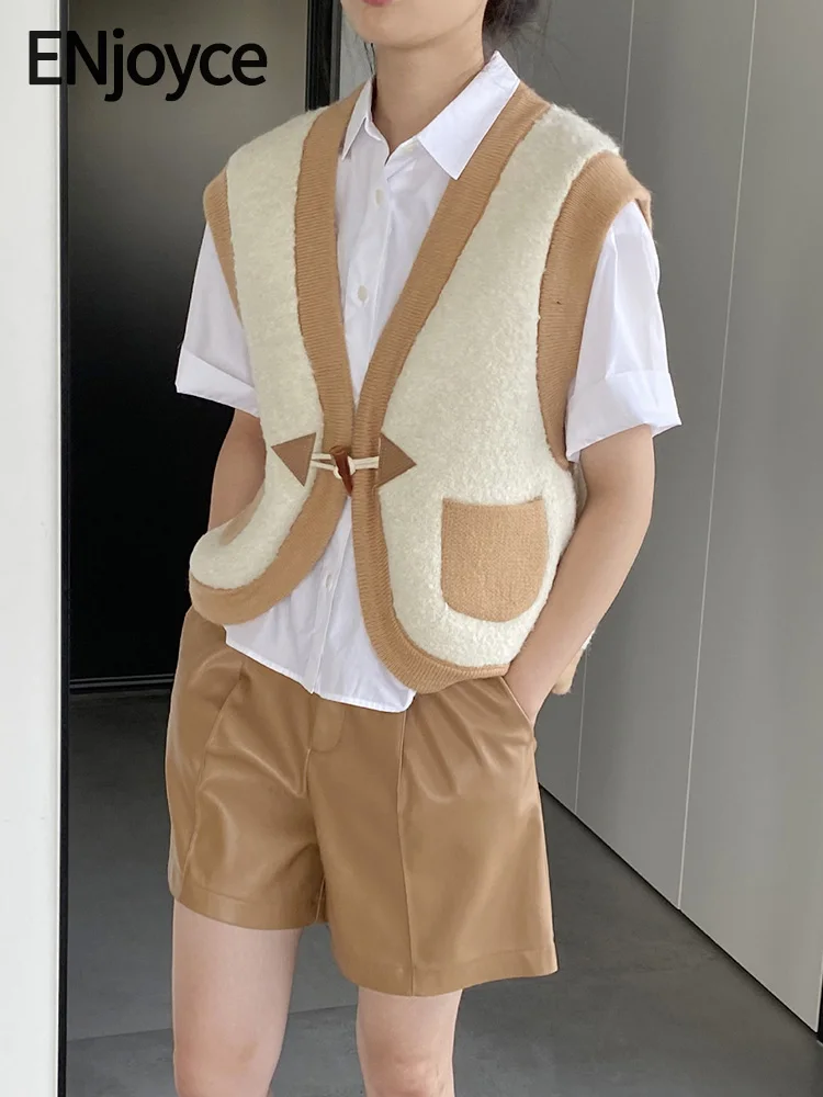 ENjoyce Women Vintage Button V-Neck Vest Y2K Streetwear Waistcoat Korean Fashion Sleeveless Short Coat Crop Tops Autumn Winter
ENjoyce Women Vintage Button V-Neck Vest Y2K Streetwear Waistcoat Korean Fashion Sleeveless Short Coat Crop Tops Autumn Winter