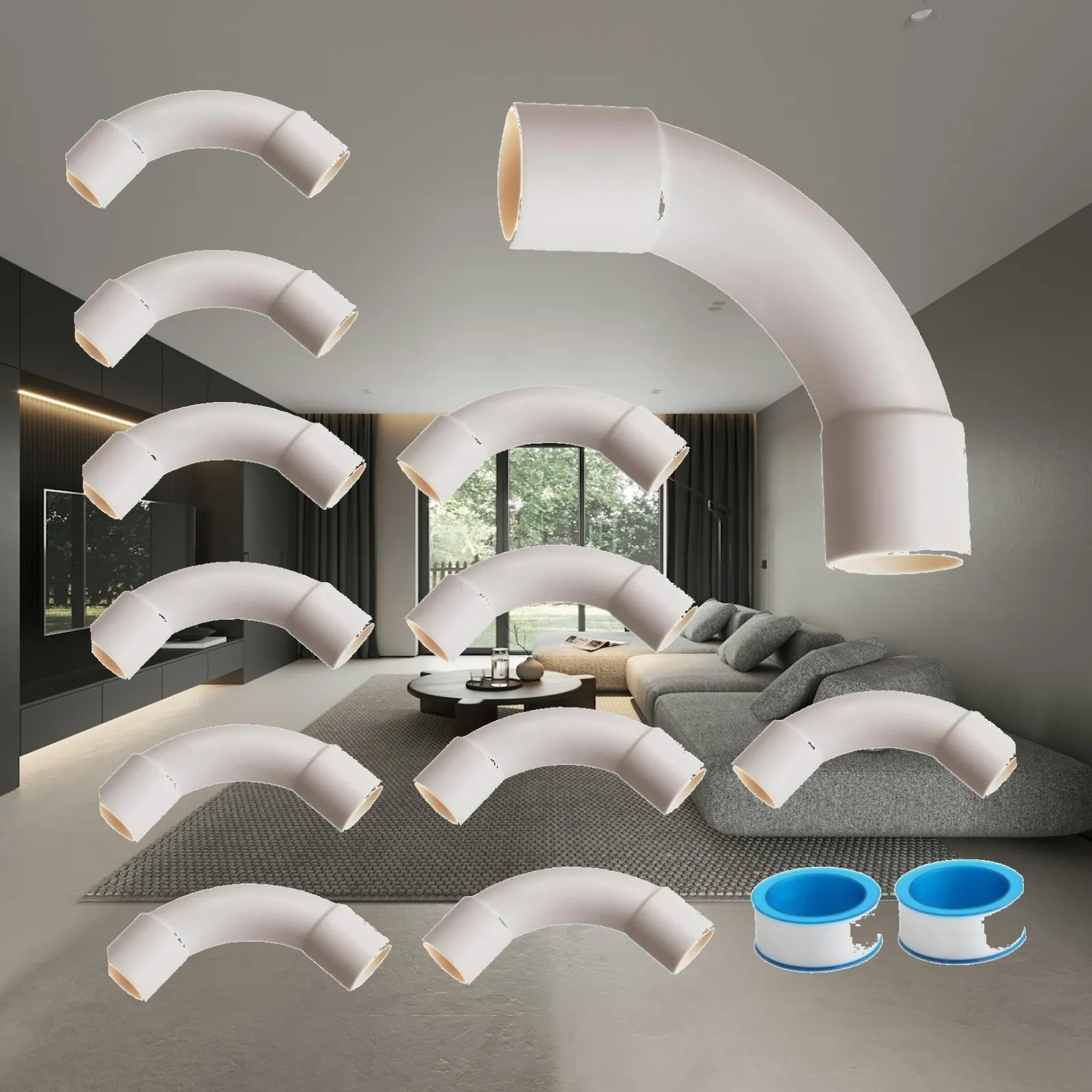 12PCS Tube Elbow Conduit Fittings Insulated PVC Corner Connectors Kit with Sealing Tape for Home Wiring
12PCS Tube Elbow Conduit Fittings Insulated PVC Corner Connectors Kit with Sealing Tape for Home Wiring