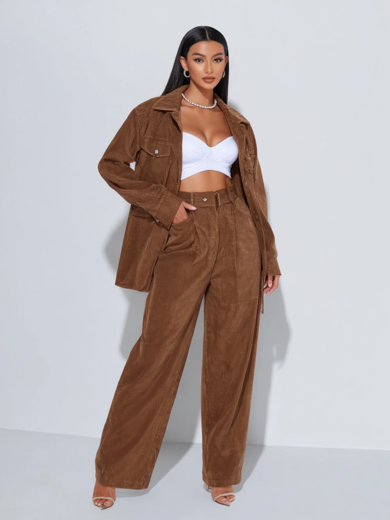 Mia Muse Boutique Women's Sets Autumn Winter Streetwear Plain Single Breasted Button Long Sleeve Lapel Full Length Pants Sets
Mia Muse Boutique Women's Sets Autumn Winter Streetwear Plain Single Breasted Button Long Sleeve Lapel Full Length Pants Sets