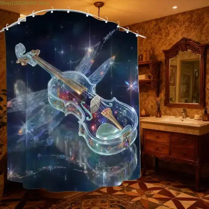 Занавеска для душа с изображением классической музыки, симфонии ночи и фестиваля скрипок, в комплекте 12 крючков, размер 180*180 см.
Занавеска для душа с изображением классической музыки, симфонии ночи и фестиваля скрипок, в комплекте 12 крючков, размер 180*180 см.