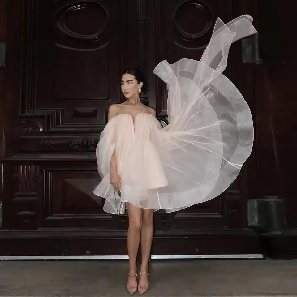 Beautiful Blush Pink With Short Cap Sleeves Draped Midi Female Maxi Dress Organza High Low Women Dresses
Beautiful Blush Pink With Short Cap Sleeves Draped Midi Female Maxi Dress Organza High Low Women Dresses