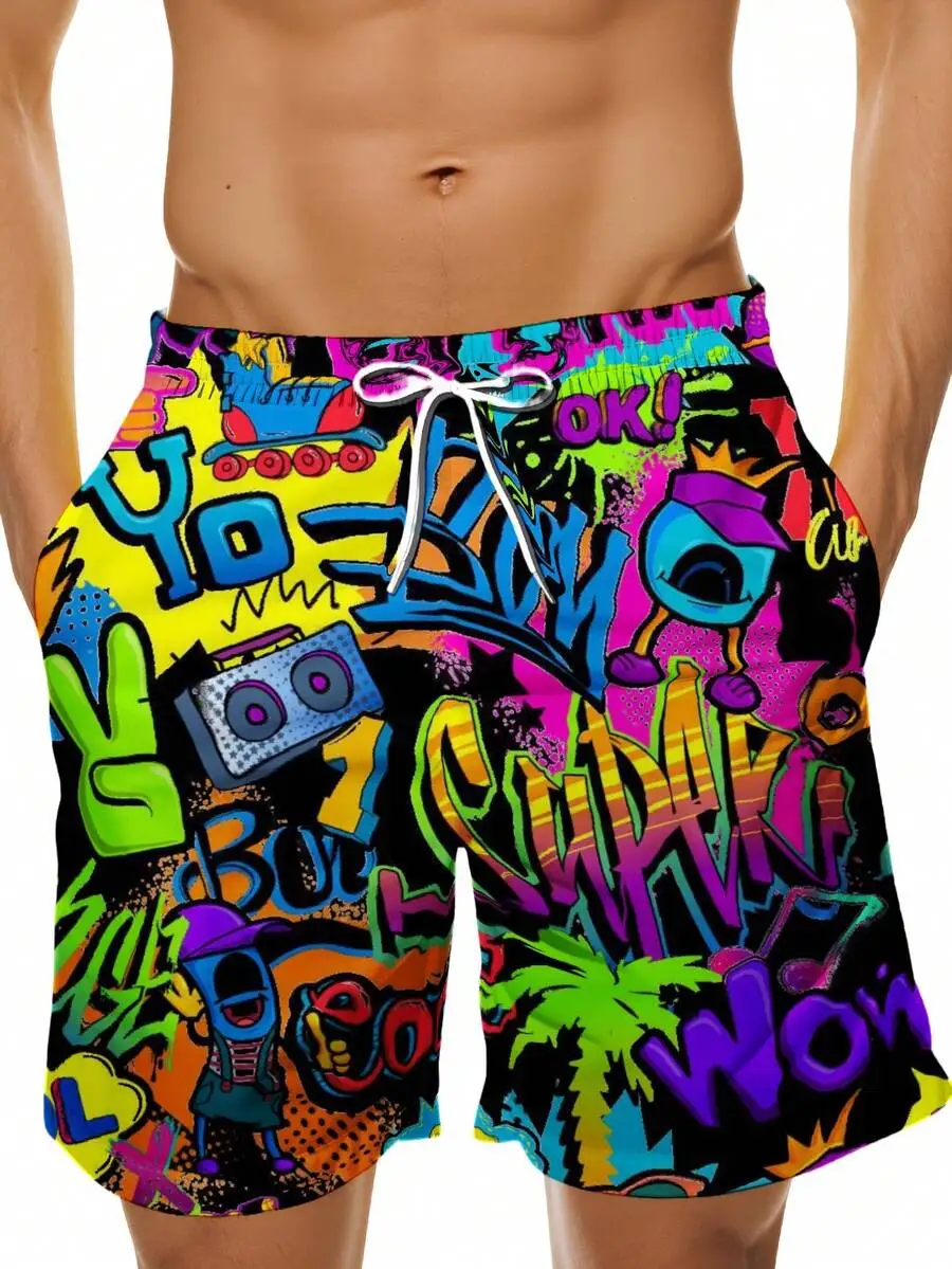 Colorful Graffiti Print Mens Beach Shorts Summer Casual Board Shorts
Colorful Graffiti Print Mens Beach Shorts Summer Casual Board Shorts
