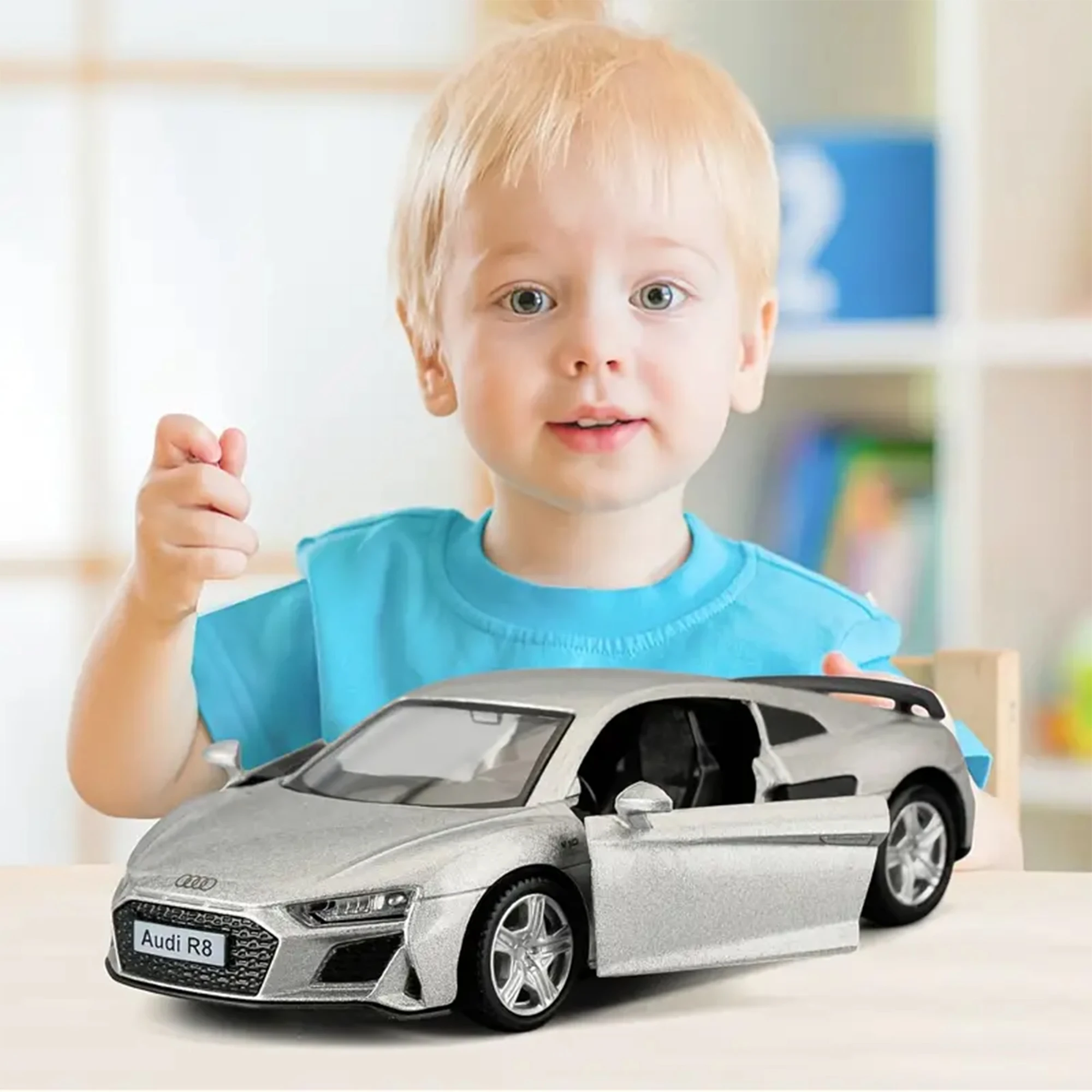 1:36 Scale Audi R8 Alloy Diecast Cars Model Toy Doors Opened Pull Back Vehicles High Simulation Metal Body Boy Children Gifts
1:36 Scale Audi R8 Alloy Diecast Cars Model Toy Doors Opened Pull Back Vehicles High Simulation Metal Body Boy Children Gifts