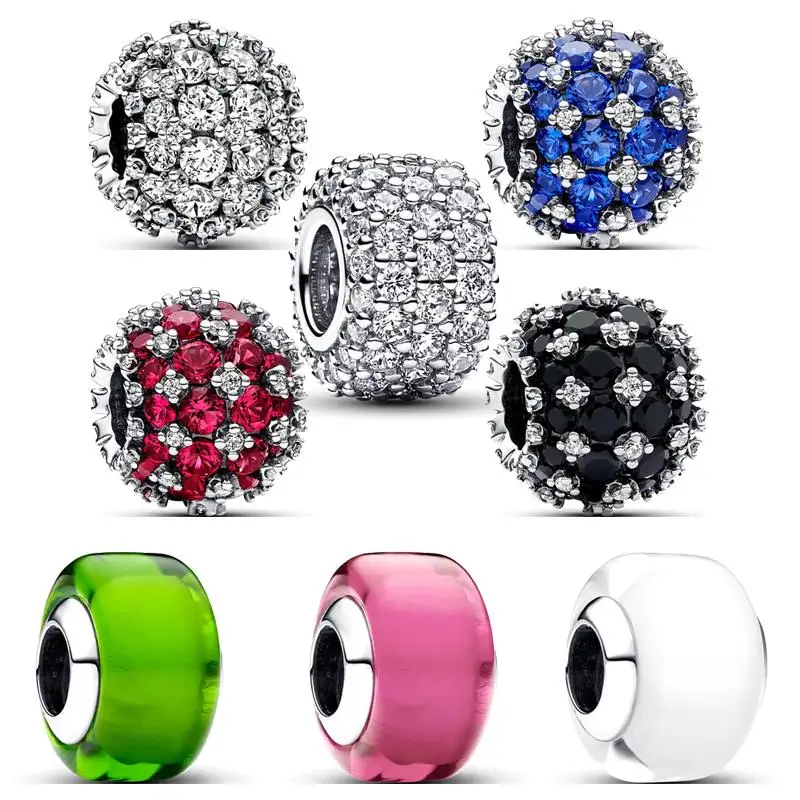 Fit Pandora Bracelet 925 Sterling Silver Sparkling Red Black Blue Zircon Round Beads White Red Green Murano Glass Charms Jewelry
Fit Pandora Bracelet 925 Sterling Silver Sparkling Red Black Blue Zircon Round Beads White Red Green Murano Glass Charms Jewelry