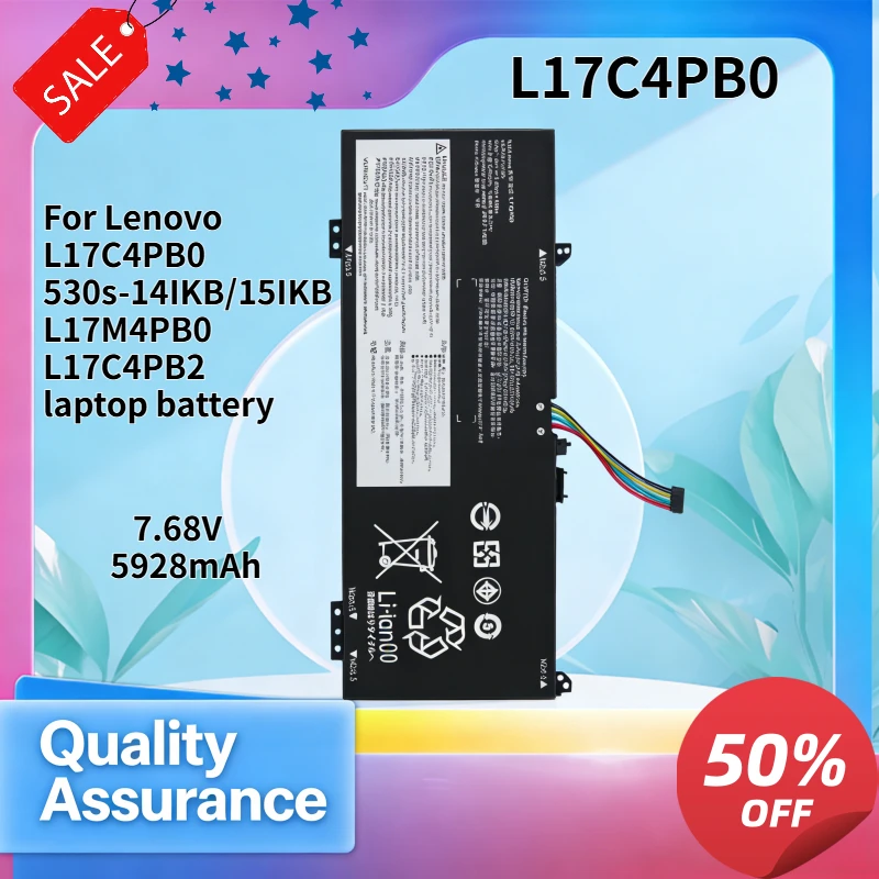 7.68V 5928mAh Notebook Battery Replacement for Lenovo 530s-14IKB 530s-15IKB L17C4PB0 L17M4PB0 L17C4PB2
7.68V 5928mAh Notebook Battery Replacement for Lenovo 530s-14IKB 530s-15IKB L17C4PB0 L17M4PB0 L17C4PB2