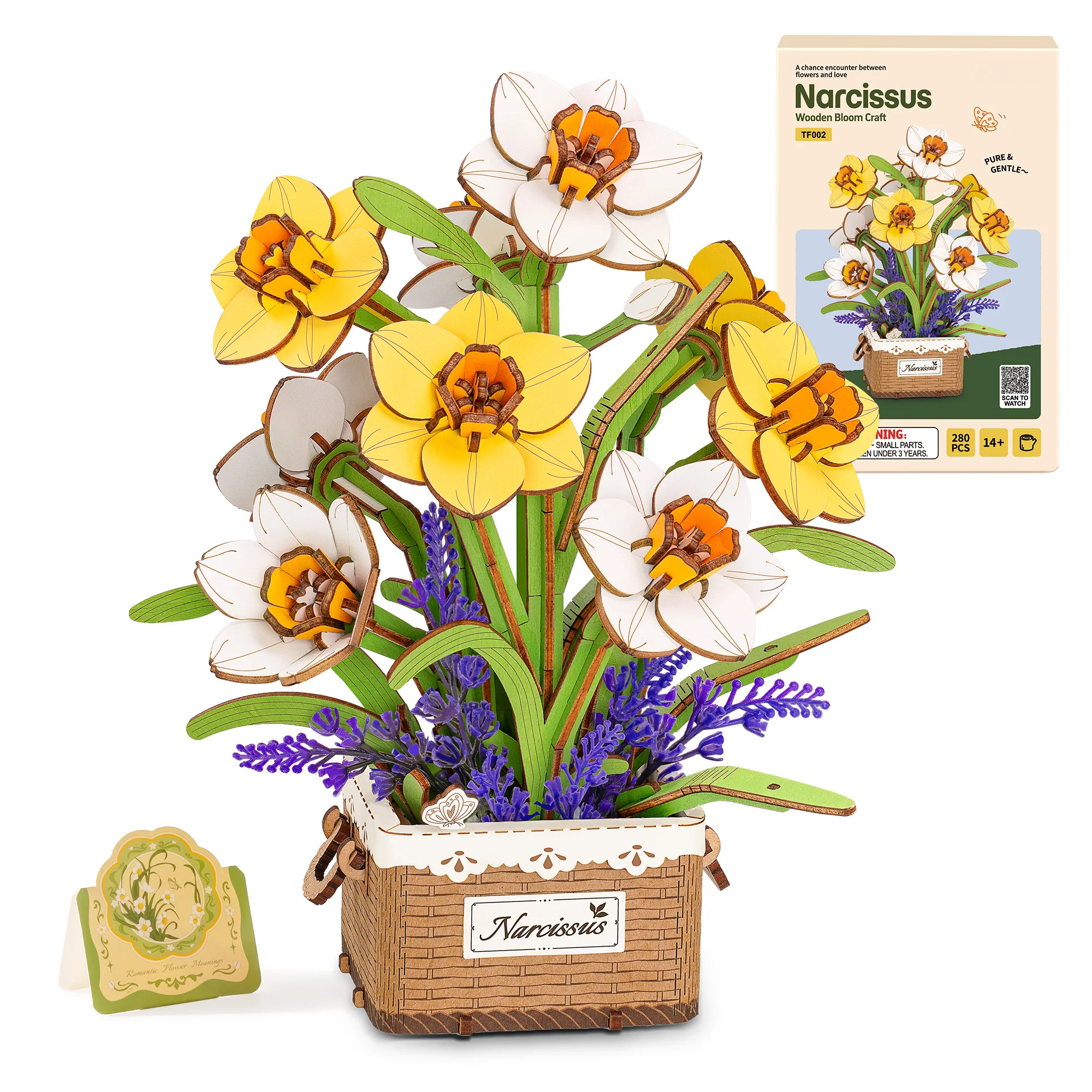Rolife Artificial Flower Wooden 3D Puzzle Narcissus DIY Flower Bouquet Model Building Kit for Home Decor Mother's Day Valentine's Day Gifts
Rolife Artificial Flower Wooden 3D Puzzle Narcissus DIY Flower Bouquet Model Building Kit for Home Decor Mother's Day Valentine's Day Gifts