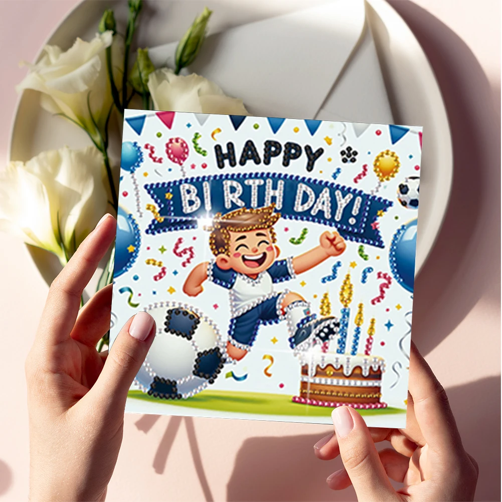 6PCS DIY Diamond Art Greeting Cards Congratulations Cards & Gifts (Football)
6PCS DIY Diamond Art Greeting Cards Congratulations Cards & Gifts (Football)