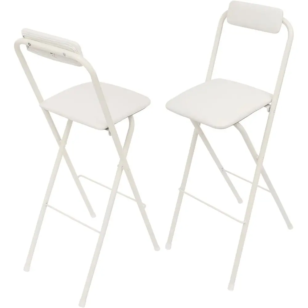2-Piece Comfortable White Padded Bar Stool Set with Backrest, Suitable for Counter Height and Outdoor Use
2-Piece Comfortable White Padded Bar Stool Set with Backrest, Suitable for Counter Height and Outdoor Use