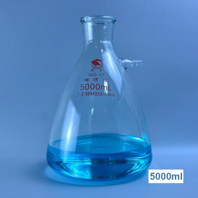 Lab Flask with Glass Pipette, 5000ml Glass Filter Bottles with Grinded Mouthpiece
Lab Flask with Glass Pipette, 5000ml Glass Filter Bottles with Grinded Mouthpiece