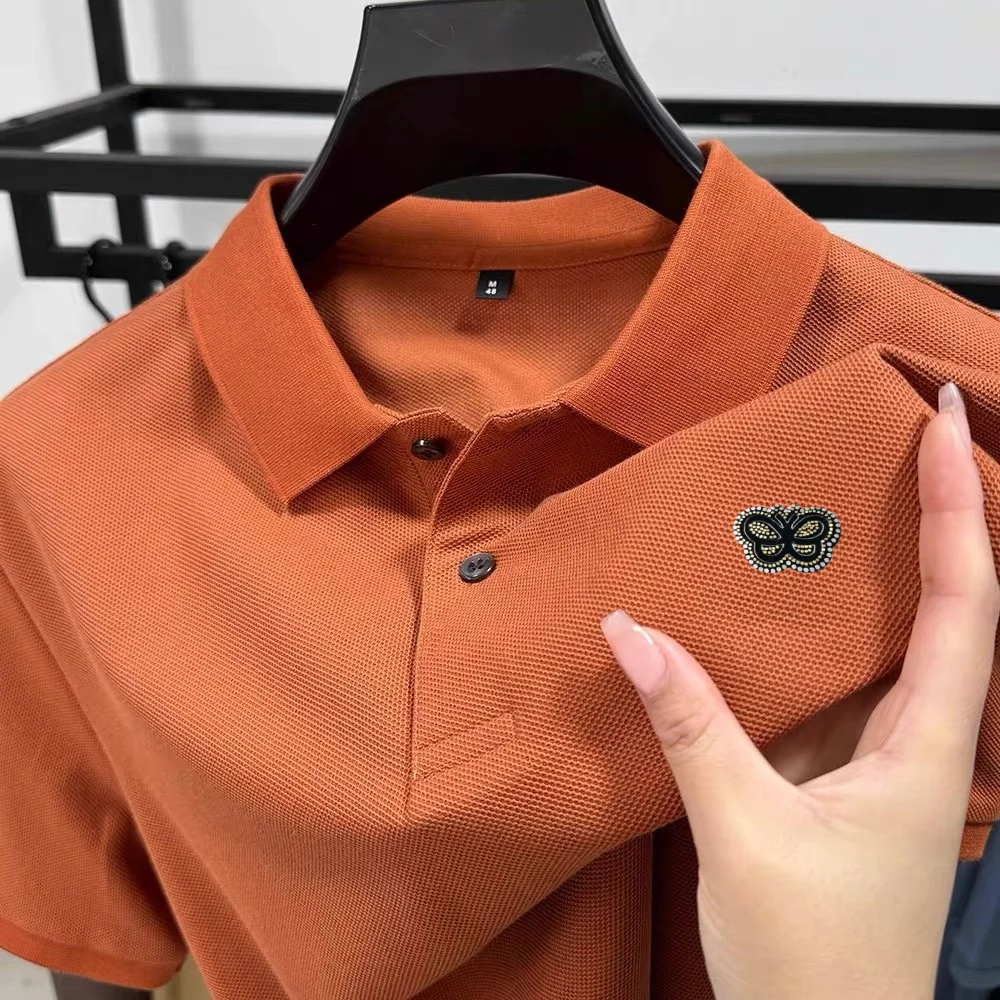 100% pure cotton luxury brand men's short sleeve polo shirt summer new fashion hot selling butterfly badge golf casual T-shirt
100% pure cotton luxury brand men's short sleeve polo shirt summer new fashion hot selling butterfly badge golf casual T-shirt
