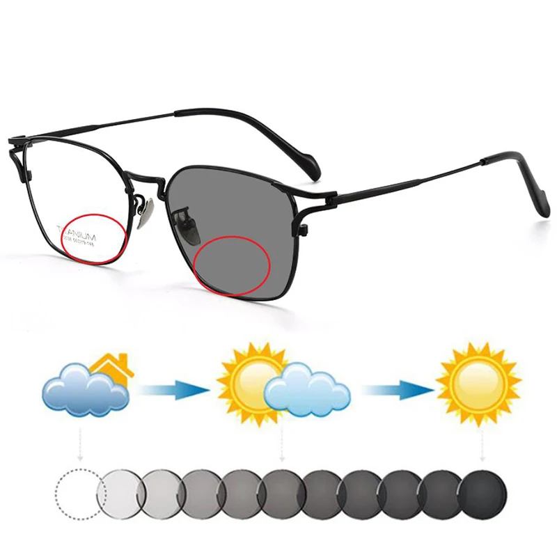 Мужские ретро-очки из титана с фотохромными линзами, ультралегкие, бифокальные, для чтения, солнцезащитные, для дальнозоркости, для видения вблизи и вдали
Мужские ретро-очки из титана с фотохромными линзами, ультралегкие, бифокальные, для чтения, солнцезащитные, для дальнозоркости, для видения вблизи и вдали