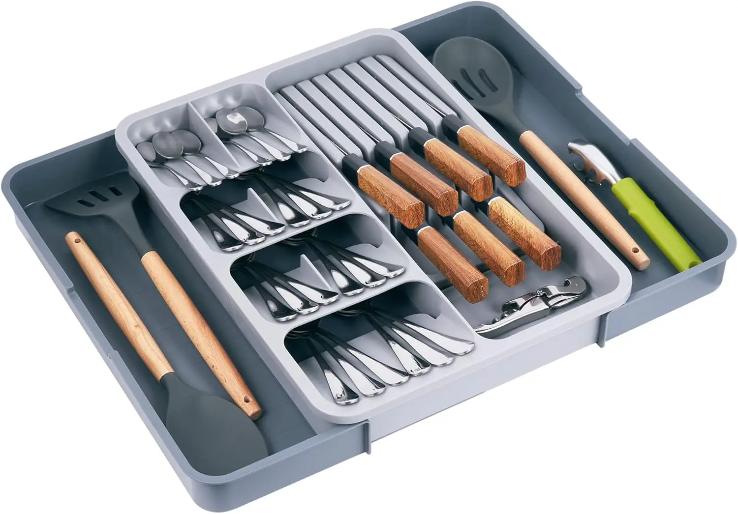 Kitchen Utensil Drawer Organizer, Removable 2-Tier Knife Holder, Expandable Cutlery Tray for
Kitchen Utensil Drawer Organizer, Removable 2-Tier Knife Holder, Expandable Cutlery Tray for