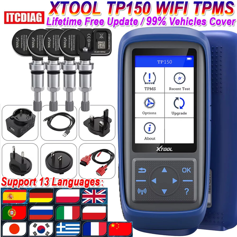 XTOOL TP150 WIFI TPMS & TS100 Pro in 315/433MHz Tire Pressure Monitor Read Diagnostic Tool Activate Program Scanner Clear DTC
XTOOL TP150 WIFI TPMS & TS100 Pro in 315/433MHz Tire Pressure Monitor Read Diagnostic Tool Activate Program Scanner Clear DTC
