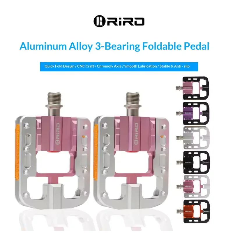 RIRO Foldable Bicycle Pedals 3 Bearings Aluminum Alloy Anti-Slip Reflective Quick Fold Pedal 9/16" Universal for MTB Road Parts
RIRO Foldable Bicycle Pedals 3 Bearings Aluminum Alloy Anti-Slip Reflective Quick Fold Pedal 9/16" Universal for MTB Road Parts