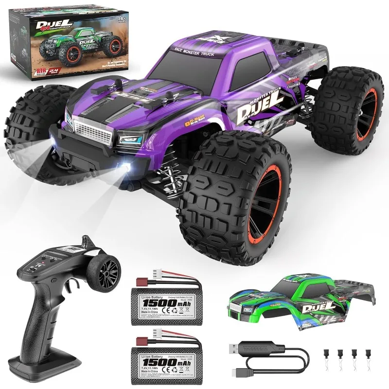 1:14 RC Cars, 42mph High-Speed 4WD Off-Road Monster Waterproof RTR Hobby RC Truck for Adults & Boys, 2 Rechargeable Ba
1:14 RC Cars, 42mph High-Speed 4WD Off-Road Monster Waterproof RTR Hobby RC Truck for Adults & Boys, 2 Rechargeable Ba