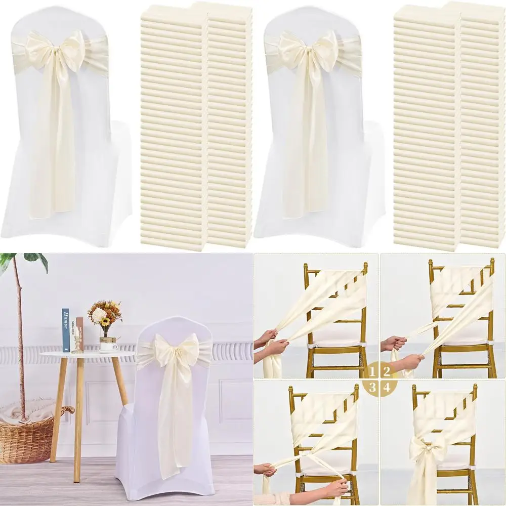 Ivory Satin Chair Sashes Set of 100 for Wedding, Party, and Home Decor
Ivory Satin Chair Sashes Set of 100 for Wedding, Party, and Home Decor