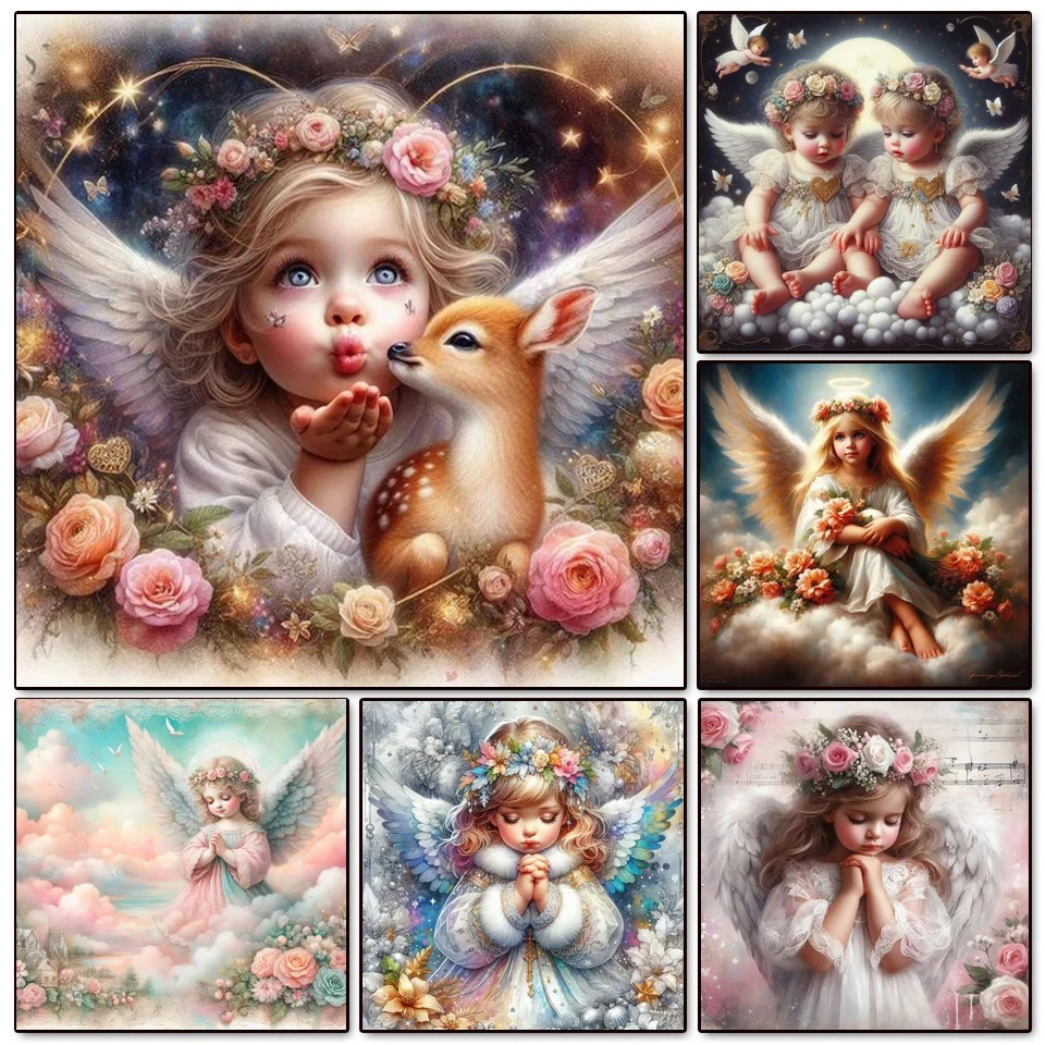 Набор для алмазной вышивки «сделай сам», картина 5D из страз, мозаика, вышивка крестиком, милый маленький ангел, роза, полное украшение для дома
Набор для алмазной вышивки «сделай сам», картина 5D из страз, мозаика, вышивка крестиком, милый маленький ангел, роза, полное украшение для дома