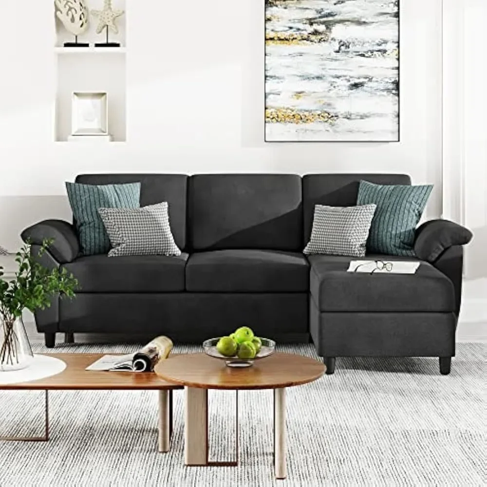79" Convertible Sectional Sofa Couch, 3 Seat L Shaped Sofa with Removable Pillows Linen Fabric Small Couch Mid Century
79" Convertible Sectional Sofa Couch, 3 Seat L Shaped Sofa with Removable Pillows Linen Fabric Small Couch Mid Century