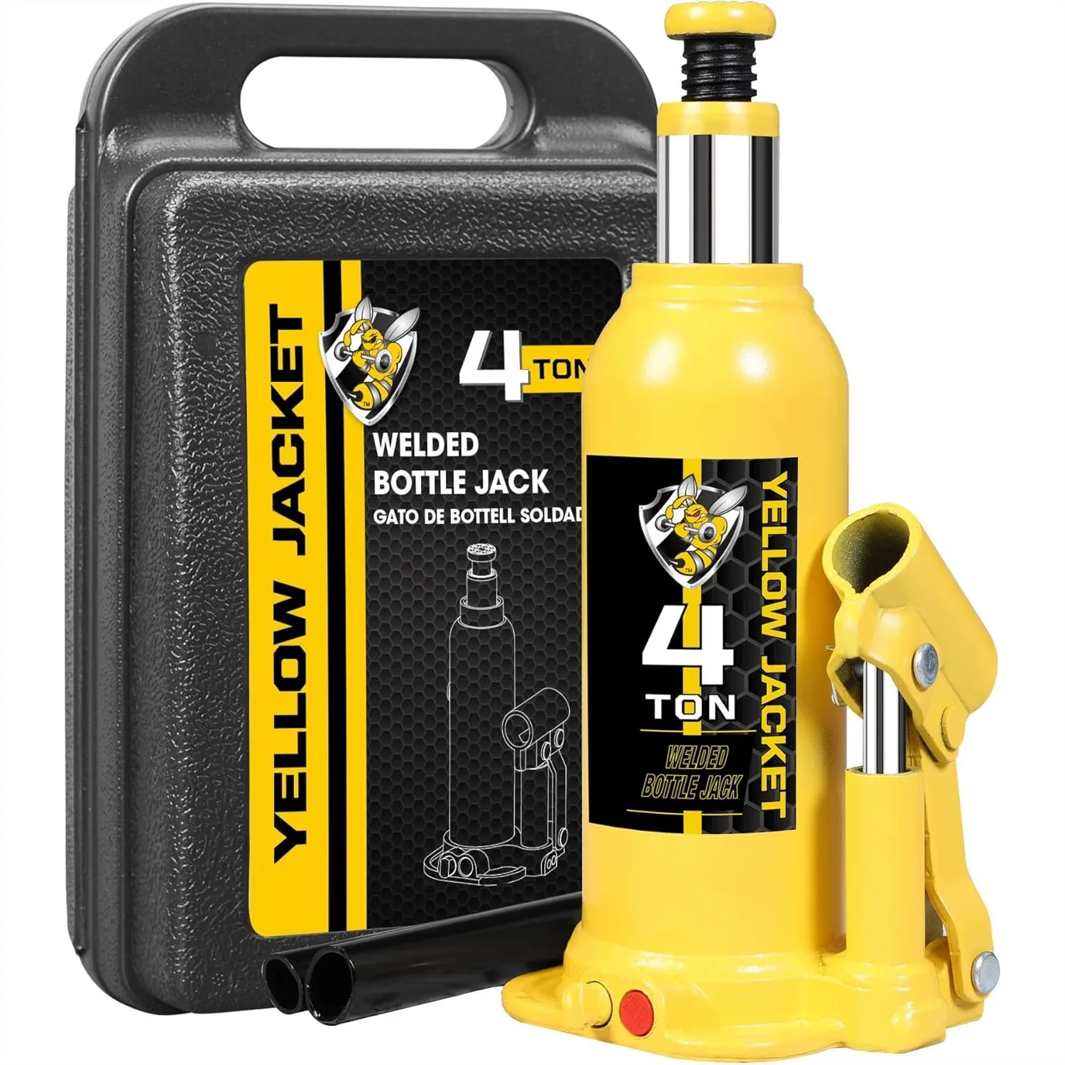 4 Ton Welded Bottle Jack with Carrying Case for Car, SUV, Auto Repair
4 Ton Welded Bottle Jack with Carrying Case for Car, SUV, Auto Repair