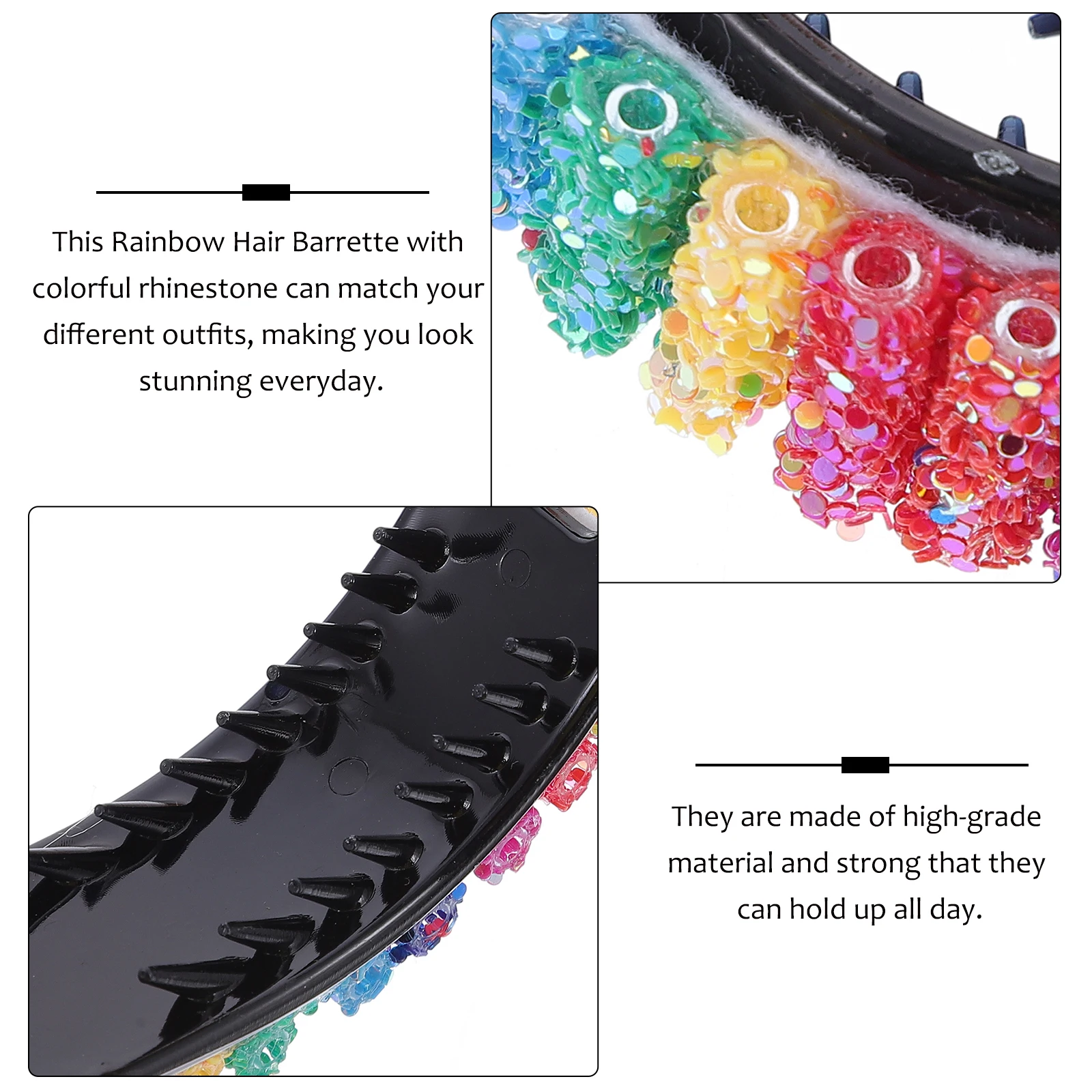 2pcs Rainbow Rhinestone Clamps Strong Hold Barrettes For Thick Medium Hair Colorful Jaw Clips Stylish Hair Claw Grips Non-Slip
2pcs Rainbow Rhinestone Clamps Strong Hold Barrettes For Thick Medium Hair Colorful Jaw Clips Stylish Hair Claw Grips Non-Slip