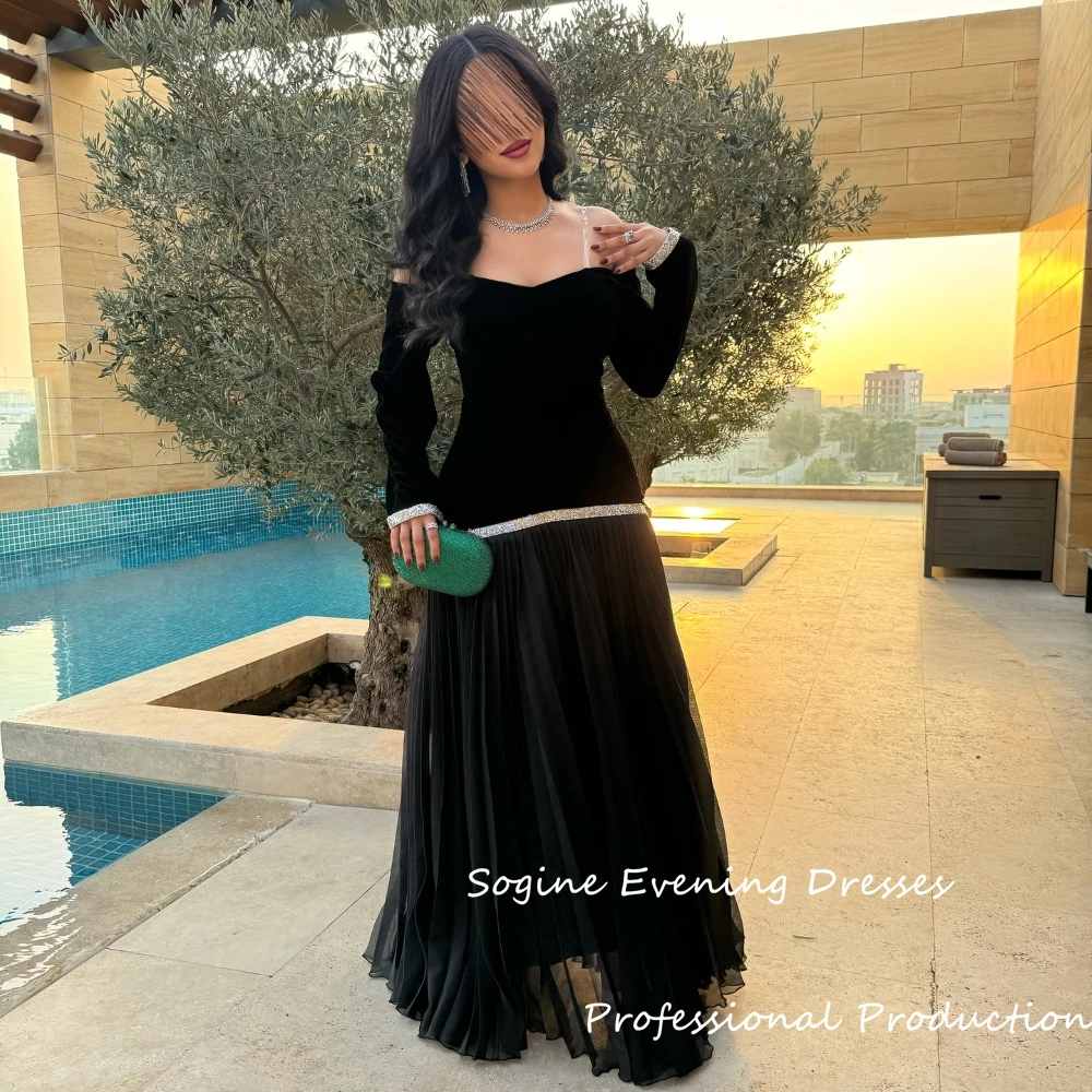 Crepe-Chiffon Prom Dresses For Women Black Pleated Cocktail Party Dress 3/4 Sleeve A-Line فساتين سهره Formal Occasion Long Gowns
Crepe-Chiffon Prom Dresses For Women Black Pleated Cocktail Party Dress 3/4 Sleeve A-Line فساتين سهره Formal Occasion Long Gowns