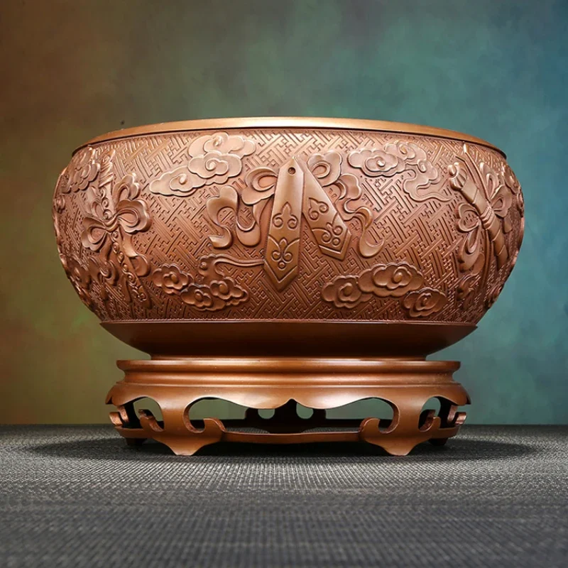 Copper eight treasures auspicious cornucopia copper cylinder Chinese home office decoration
Copper eight treasures auspicious cornucopia copper cylinder Chinese home office decoration