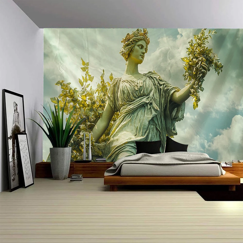 Ancient Greek mythology goddess statue, magnificent Tianmen background decoration, tapestry, home decoration
Ancient Greek mythology goddess statue, magnificent Tianmen background decoration, tapestry, home decoration