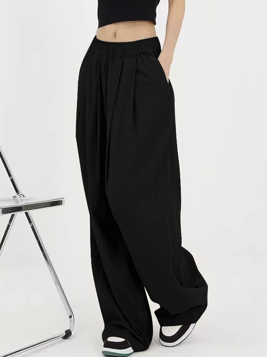 Women Amreican Retro Y2K Wide Leg Long Pants Solid Color Elastic Casual Loose Beach Low Waist Trousers Work Office
Women Amreican Retro Y2K Wide Leg Long Pants Solid Color Elastic Casual Loose Beach Low Waist Trousers Work Office
