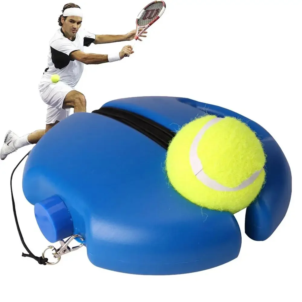 Heavy Duty Tennis Training Aids Base with Elastic Rope Ball Practice Self-Duty Rebound Tennis Trainer Partner Sparring Device