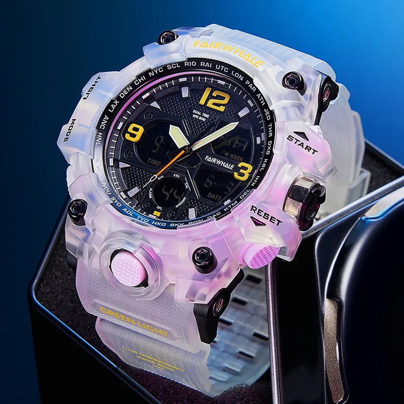 Mark Fairwhale Large Dial Sport Digital 50M Watches for man Date Display Waterproof Chronograph Luxury Wristwatch
Mark Fairwhale Large Dial Sport Digital 50M Watches for man Date Display Waterproof Chronograph Luxury Wristwatch