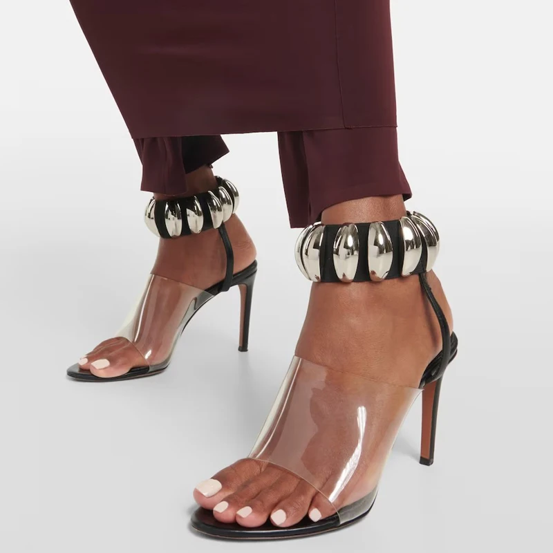 Women Metal Ankles Straps Sandals PVC Clear Upper Shoes High Thin Heels Comfortable Summer Dress Pumps
Women Metal Ankles Straps Sandals PVC Clear Upper Shoes High Thin Heels Comfortable Summer Dress Pumps