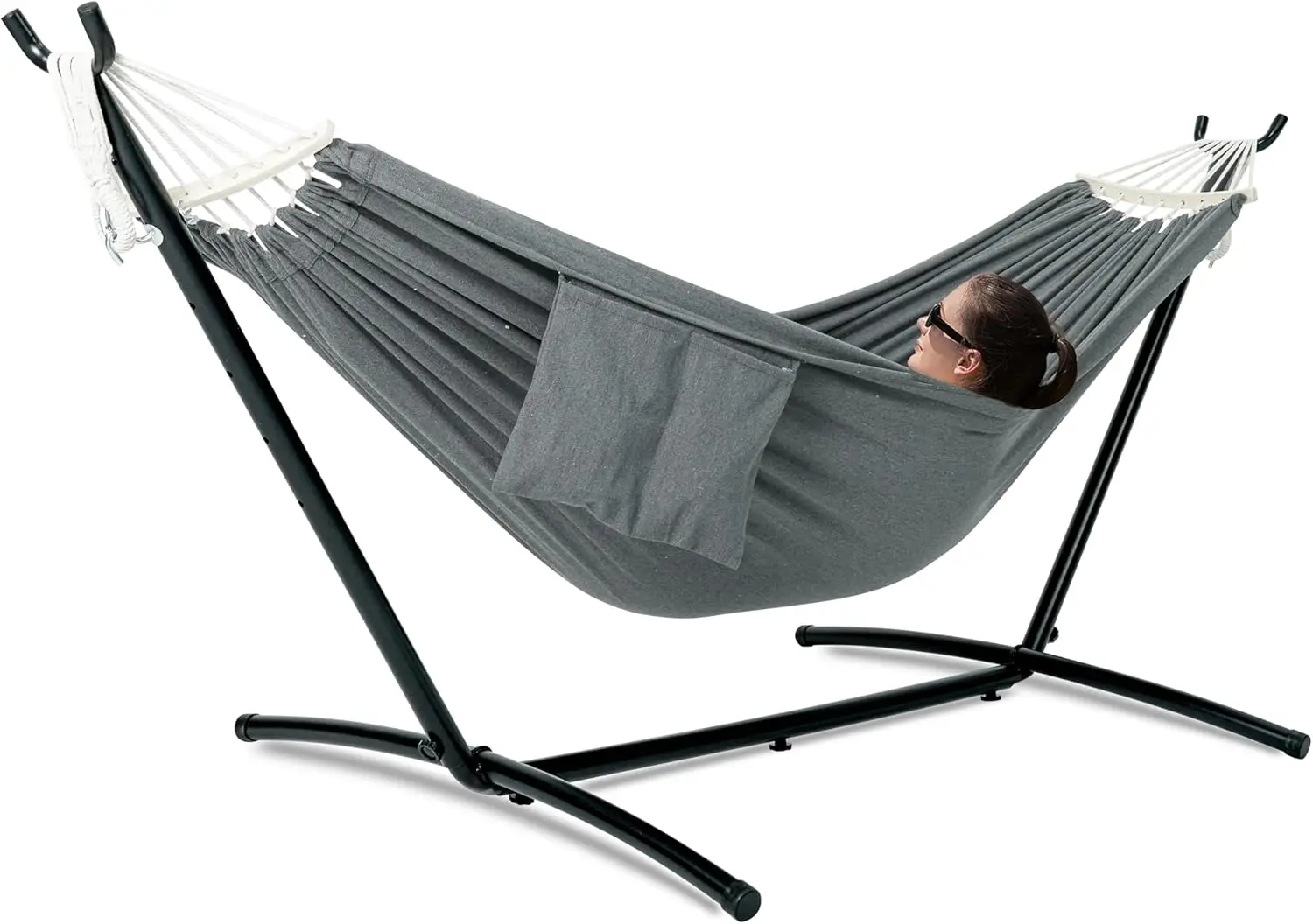 Double Hammock with Stand for Outside, Upgraded Spreader Bar, Heavy Duty Space Saving Steel Stand 2 Person, Side Pocket, Easy As
Double Hammock with Stand for Outside, Upgraded Spreader Bar, Heavy Duty Space Saving Steel Stand 2 Person, Side Pocket, Easy As