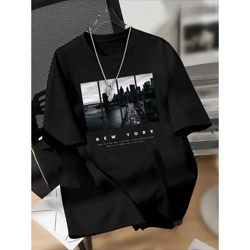 City scenery printed pure cotton short sleeved T-shirt for men and women, casual summer wear for couples, comfortable and durabl
City scenery printed pure cotton short sleeved T-shirt for men and women, casual summer wear for couples, comfortable and durabl