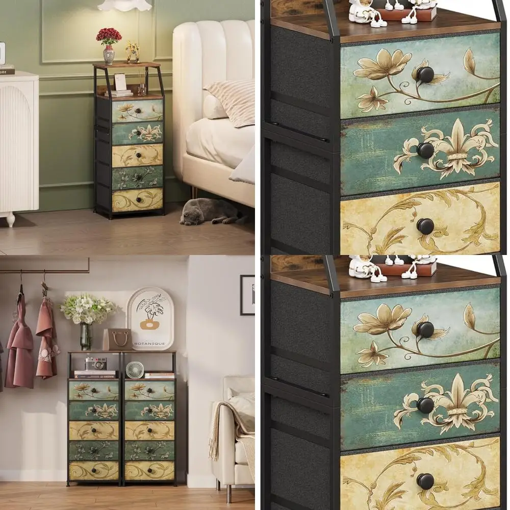 5-Drawer Fabric Nightstand with 2-Tier Shelf Storage for Bedroom, Hallway, and Living Room Furniture
5-Drawer Fabric Nightstand with 2-Tier Shelf Storage for Bedroom, Hallway, and Living Room Furniture