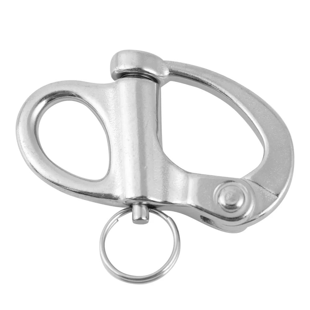 22*96mm Stainless Steel Fixed Snap Shackle Quick Release with Round Ring
22*96mm Stainless Steel Fixed Snap Shackle Quick Release with Round Ring