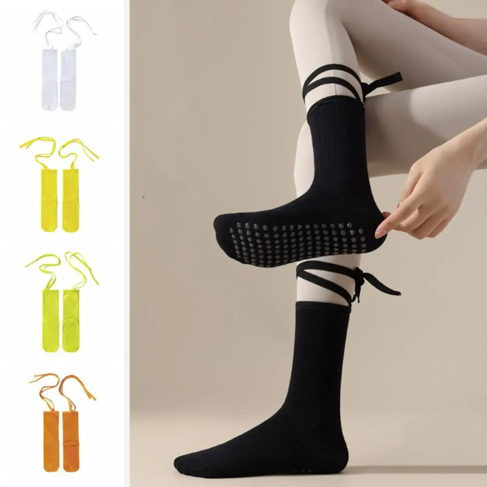 Silicone Dots Lace-up Yoga Socks Mid-calf Cotton Pilates Socks Women Floor Hosiery Anti Slip Mid Length Socks Indoor Fitness
Silicone Dots Lace-up Yoga Socks Mid-calf Cotton Pilates Socks Women Floor Hosiery Anti Slip Mid Length Socks Indoor Fitness