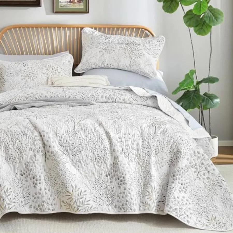 King Size Quilt Set 3 Pieces Floral Bedspread Coverlet Set Farmhouse Botanical Bedspreads Bed Cover Soft Lightweight Microfiber
King Size Quilt Set 3 Pieces Floral Bedspread Coverlet Set Farmhouse Botanical Bedspreads Bed Cover Soft Lightweight Microfiber