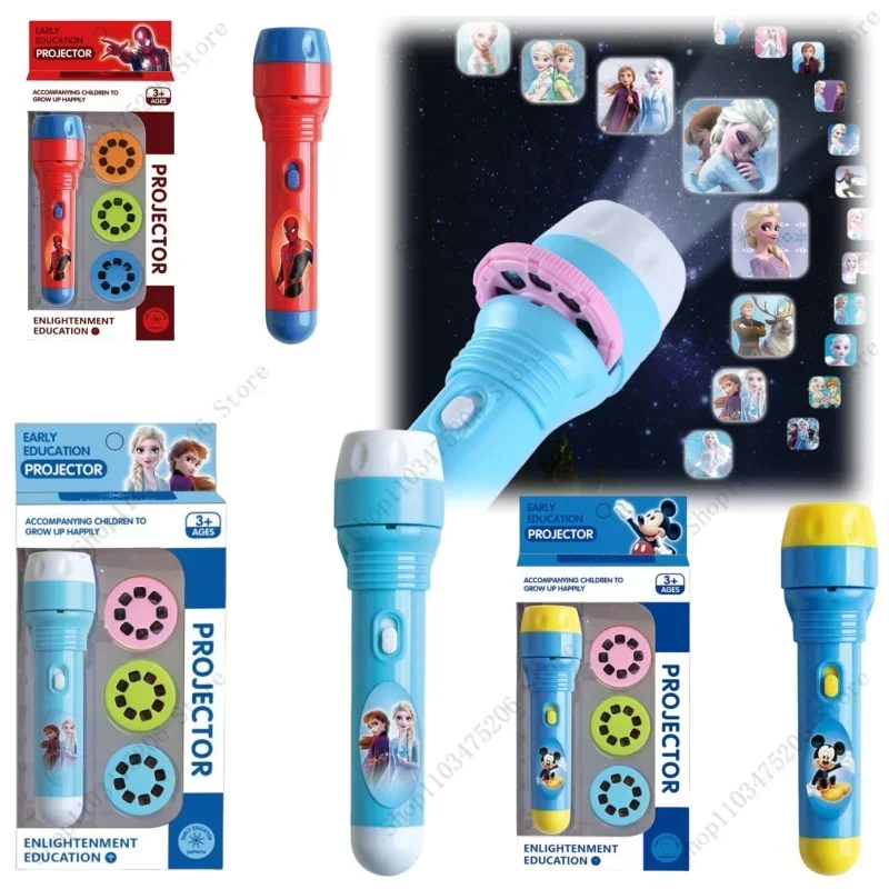 Projection Flashlight Toys Cartoon Lights Spiderman Mickey Frozen Pattern Game Early Childhood Projection Flashlight Gift
Projection Flashlight Toys Cartoon Lights Spiderman Mickey Frozen Pattern Game Early Childhood Projection Flashlight Gift
