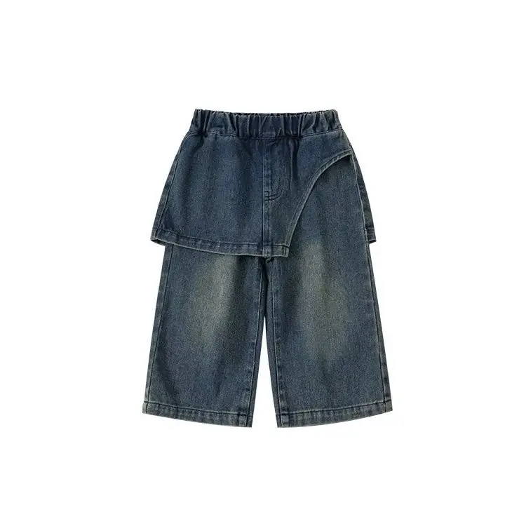 Spring and Autumn Children Clothing Girl Fashion Jeans Fake Two Pieces Trousers Straight Pants Loose Denim Wide Leg Pants 2-10Y
Spring and Autumn Children Clothing Girl Fashion Jeans Fake Two Pieces Trousers Straight Pants Loose Denim Wide Leg Pants 2-10Y