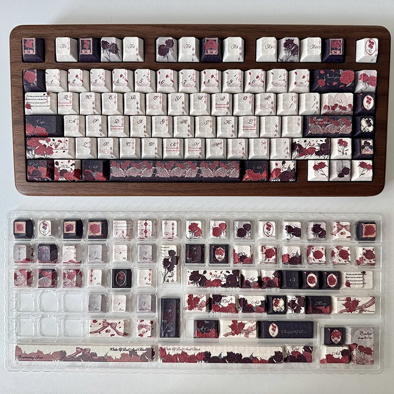 Red and Black Rose Theme Keycaps New Original Factory Height Five-Sided Sublimation Customized Mechanical Keyboard Keycaps
Red and Black Rose Theme Keycaps New Original Factory Height Five-Sided Sublimation Customized Mechanical Keyboard Keycaps