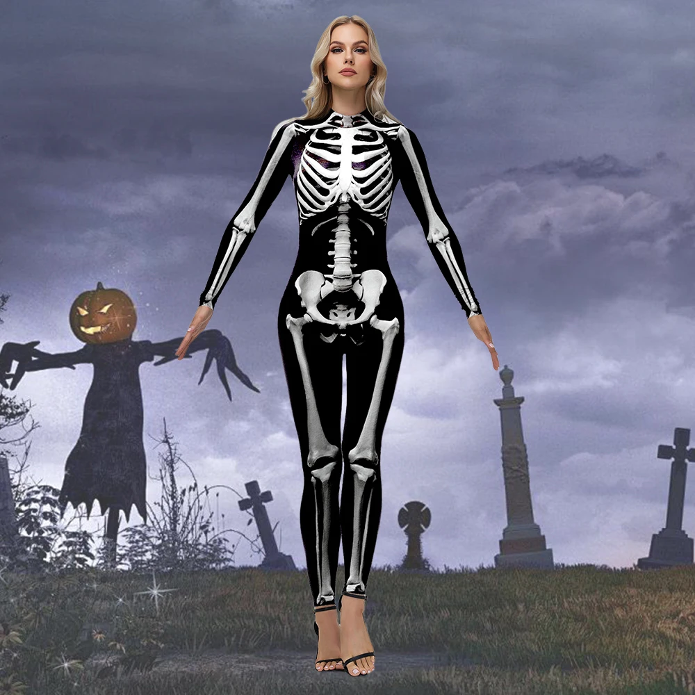 White Skeleton Bodysuit Halloween Ghost Cosplay Jumpsuit Woman Man Day of The Dead Bodysuit Carnival Wear Scary Party Clothes
White Skeleton Bodysuit Halloween Ghost Cosplay Jumpsuit Woman Man Day of The Dead Bodysuit Carnival Wear Scary Party Clothes