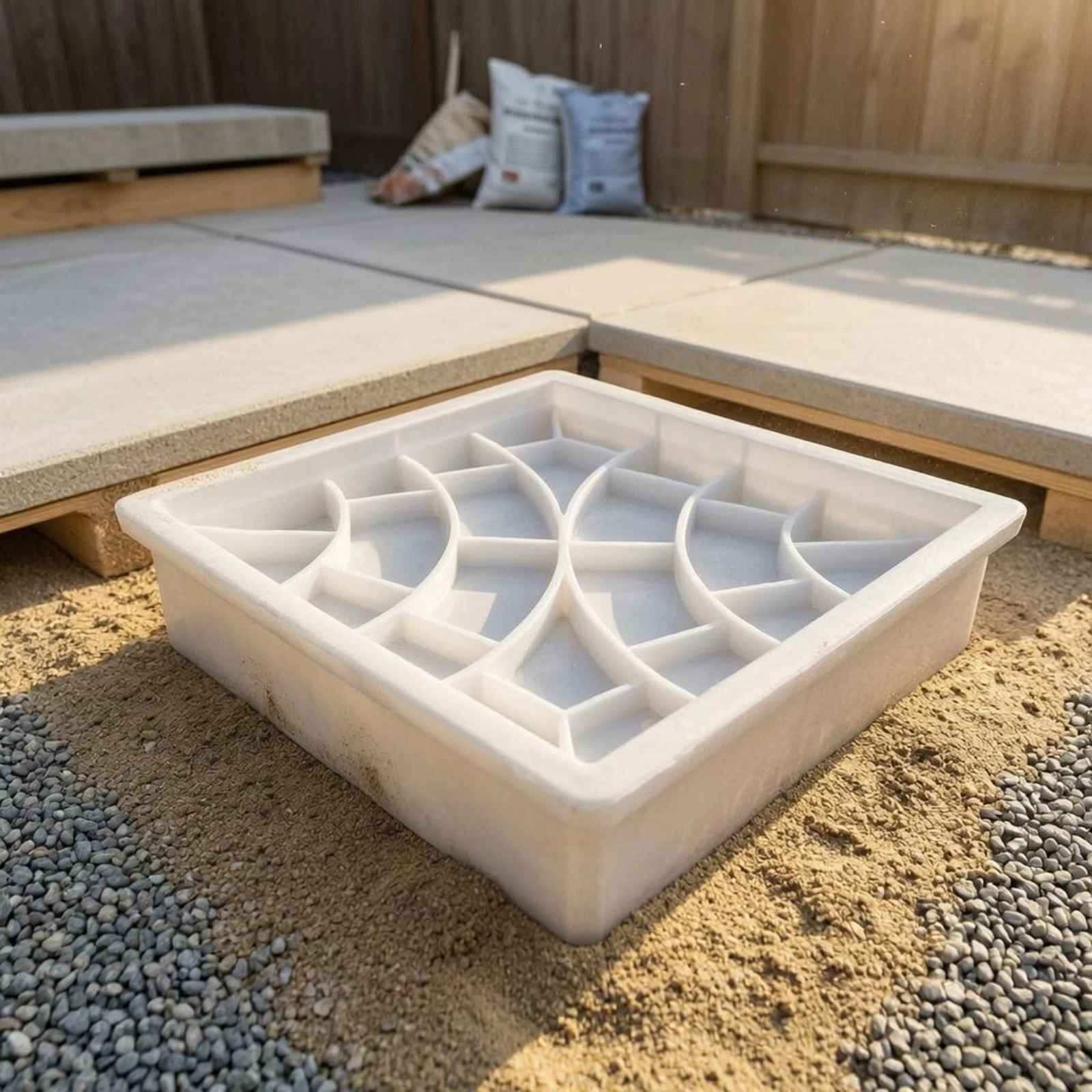 Square Paving Block Mold Curved Geometric Pattern Polypropylene Paving Tray Driveway Mold Raised Edges Home Improvement Reusable
Square Paving Block Mold Curved Geometric Pattern Polypropylene Paving Tray Driveway Mold Raised Edges Home Improvement Reusable