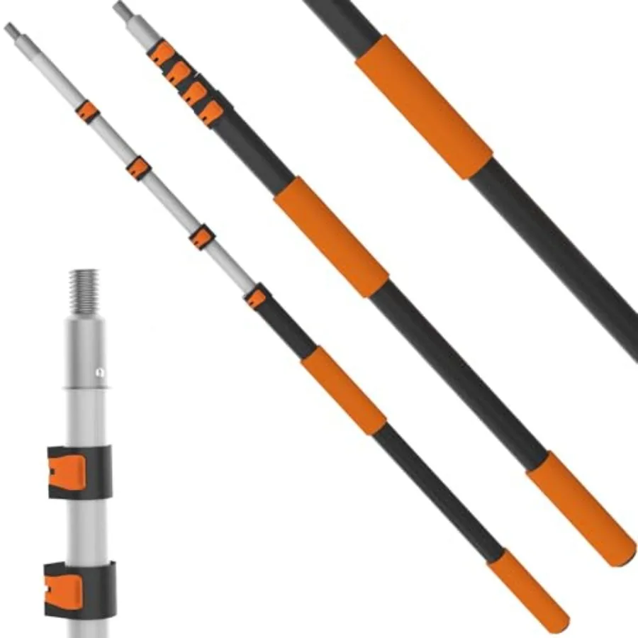 Buyplus 26ft Reach, 5 to 20ft Telescoping Pole, Paint Roller Extension Pole, Multi-Purpose Extendable Pole, Lightweight Sturdy
Buyplus 26ft Reach, 5 to 20ft Telescoping Pole, Paint Roller Extension Pole, Multi-Purpose Extendable Pole, Lightweight Sturdy