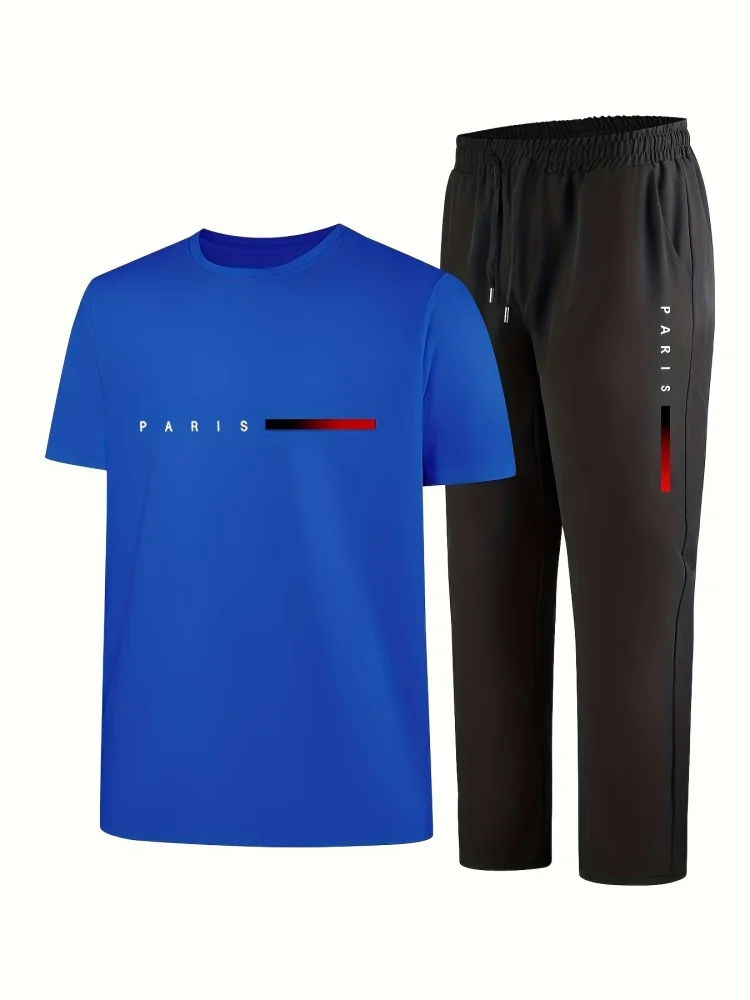 Парижский повседневный мужской комплект, весна/лето, Новое поступление, топ с короткими рукавами и длинными брюками с буквенным принтом, комплект из двух предметов, модный уличный стиль
Парижский повседневный мужской комплект, весна/лето, Новое поступление, топ с короткими рукавами и длинными брюками с буквенным принтом, комплект из двух предметов, модный уличный стиль