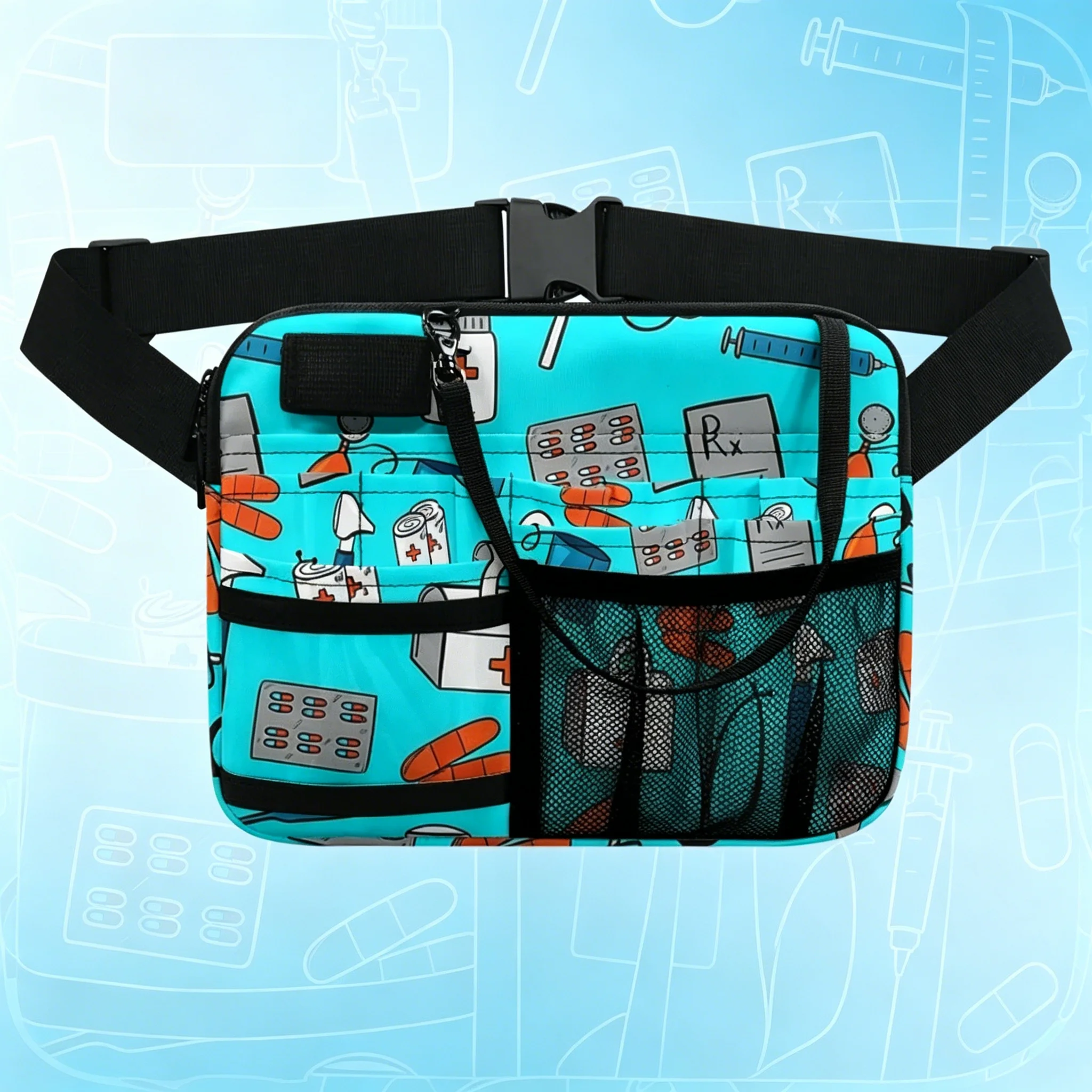 Cute Cartoon Medical Print Waist Bag - Multi-Pocket Utility Pouch with Mesh, Adjustable Strap, Nurse Doctor Gift
Cute Cartoon Medical Print Waist Bag - Multi-Pocket Utility Pouch with Mesh, Adjustable Strap, Nurse Doctor Gift