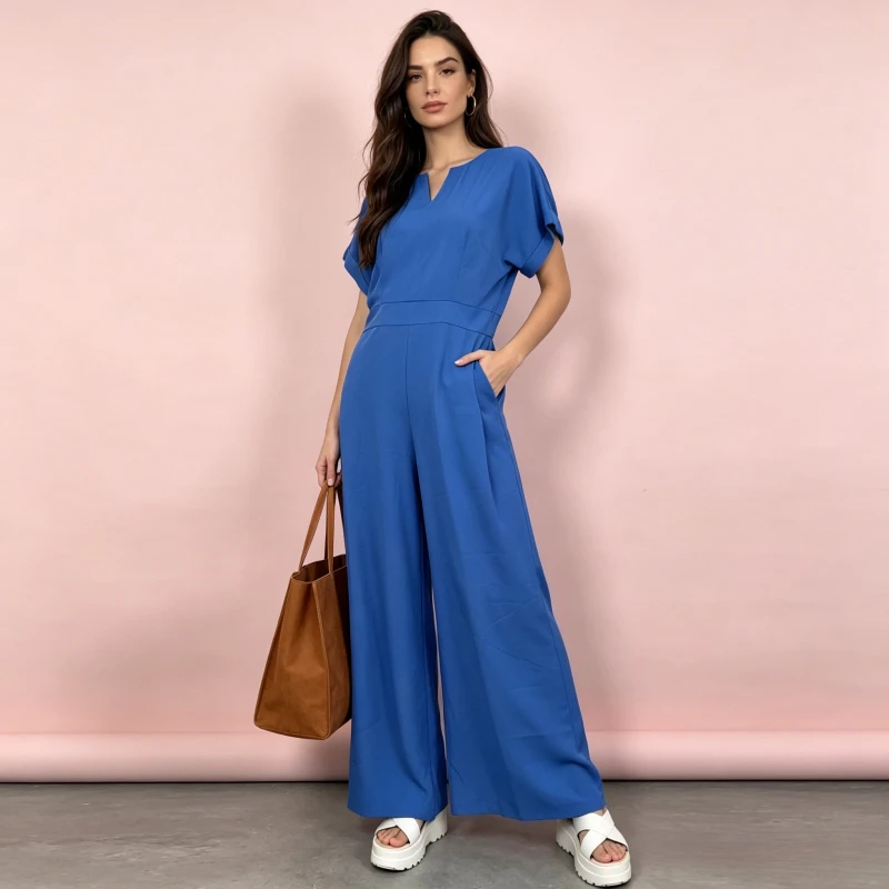 Women Jumpsuits One Piece Y2k Streetwear Short Sleeve V Neck Zipper Wide Leg Long Pants High Waist Elegant Jumpsuit Work 2026
Women Jumpsuits One Piece Y2k Streetwear Short Sleeve V Neck Zipper Wide Leg Long Pants High Waist Elegant Jumpsuit Work 2026