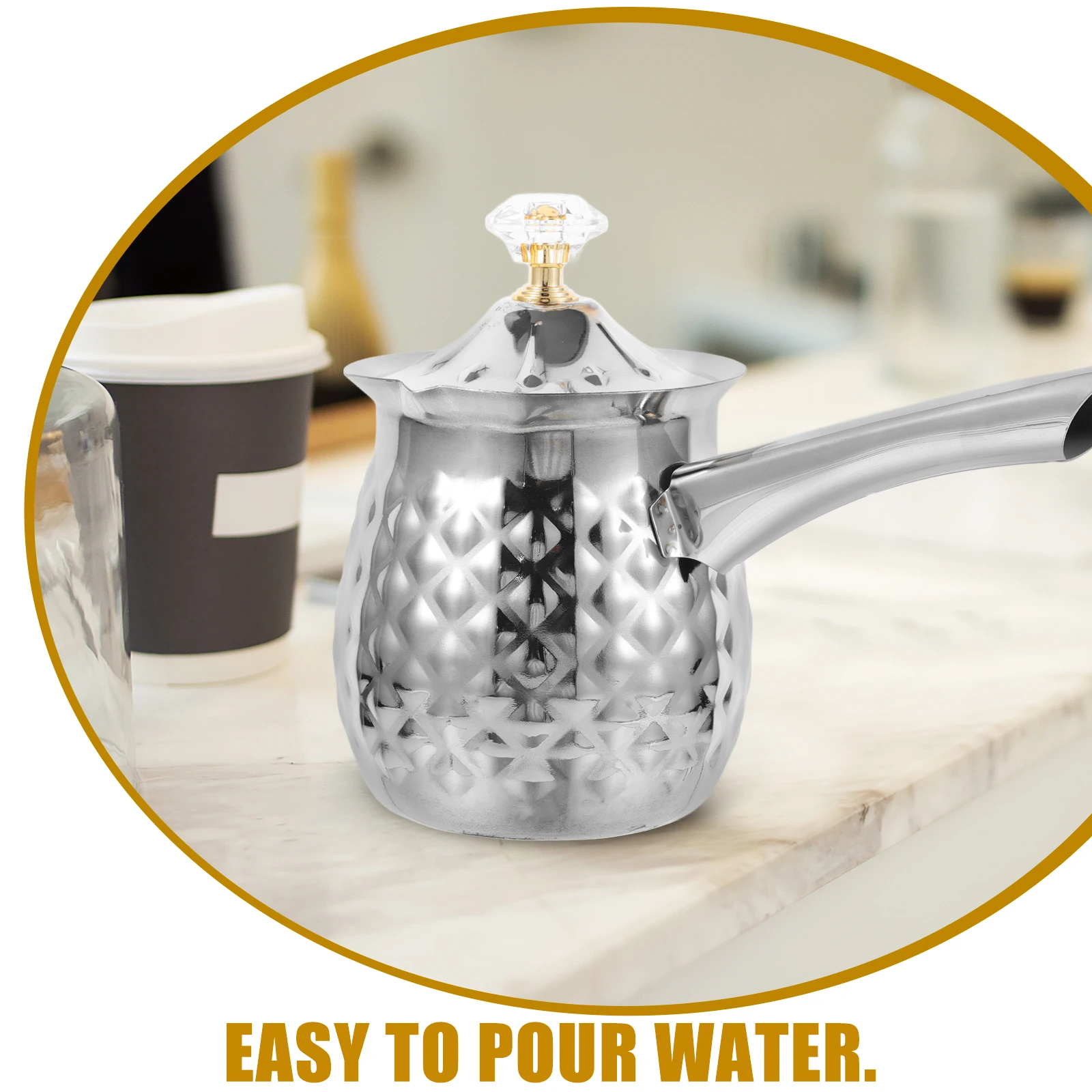 Stainless Steel Coffee Ergonomic Kitchen Beverage Small Turkish Ibrik Milk Heating Kettle Household Multi-Function Cooking Pot
Stainless Steel Coffee Ergonomic Kitchen Beverage Small Turkish Ibrik Milk Heating Kettle Household Multi-Function Cooking Pot